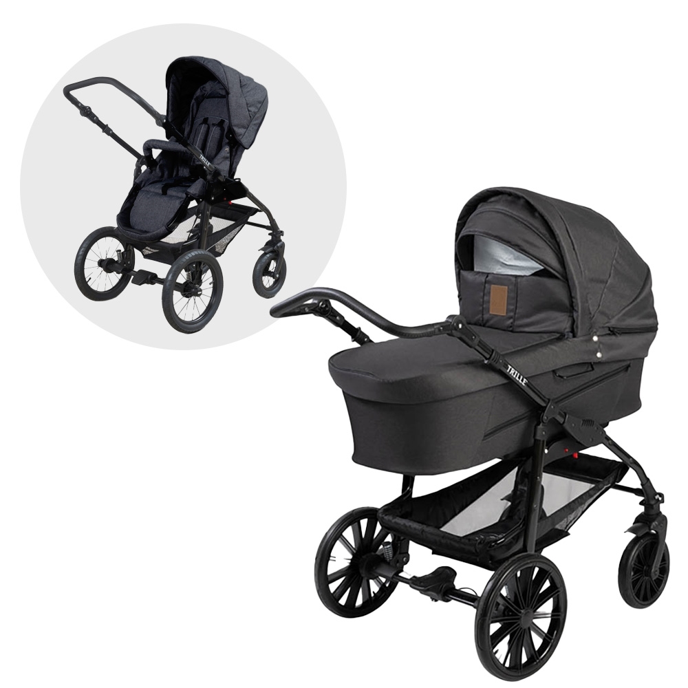 TRILLE Dream Light Barnevogn og klapvognssæde, Ebony