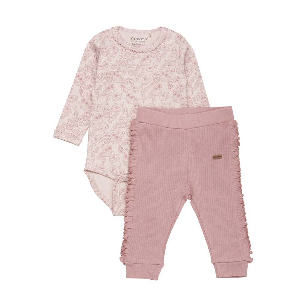   Minymo body sæt med bukser, Ash Rose, Str. 92