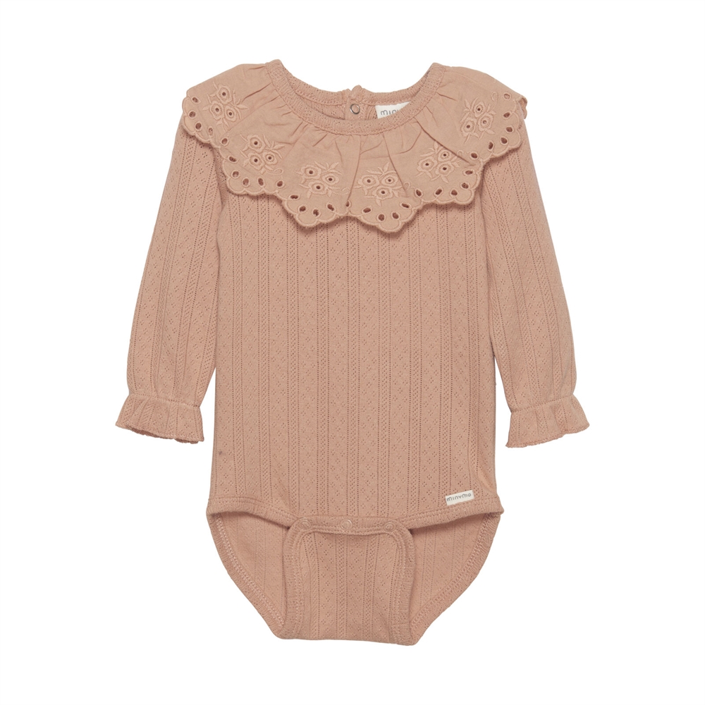 Minymo Langærmet Body Pointell, Cork