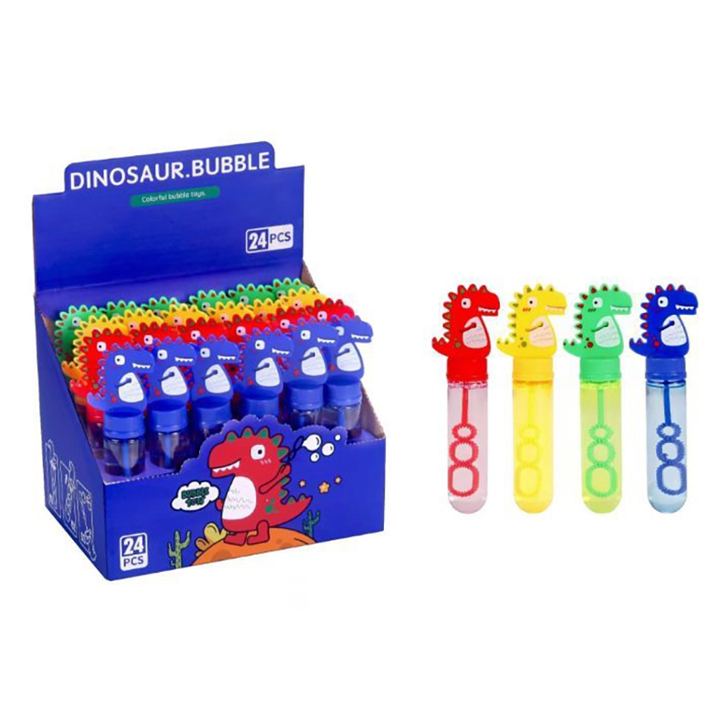 Sæbeboblerør 14cm m/dinosaur 35ml, 4 ass