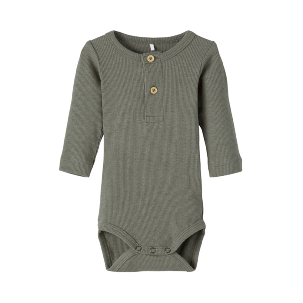 Name It Langærmet Rib Body, Dusty Olive, Str. 92