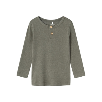 Name It Langærmet Rib Bluse, Dusty Olive