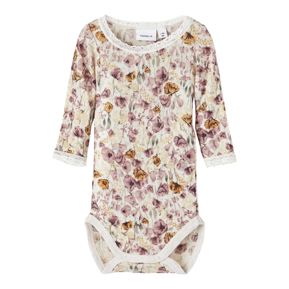 Name It Body med blomsterprint, Str. 80