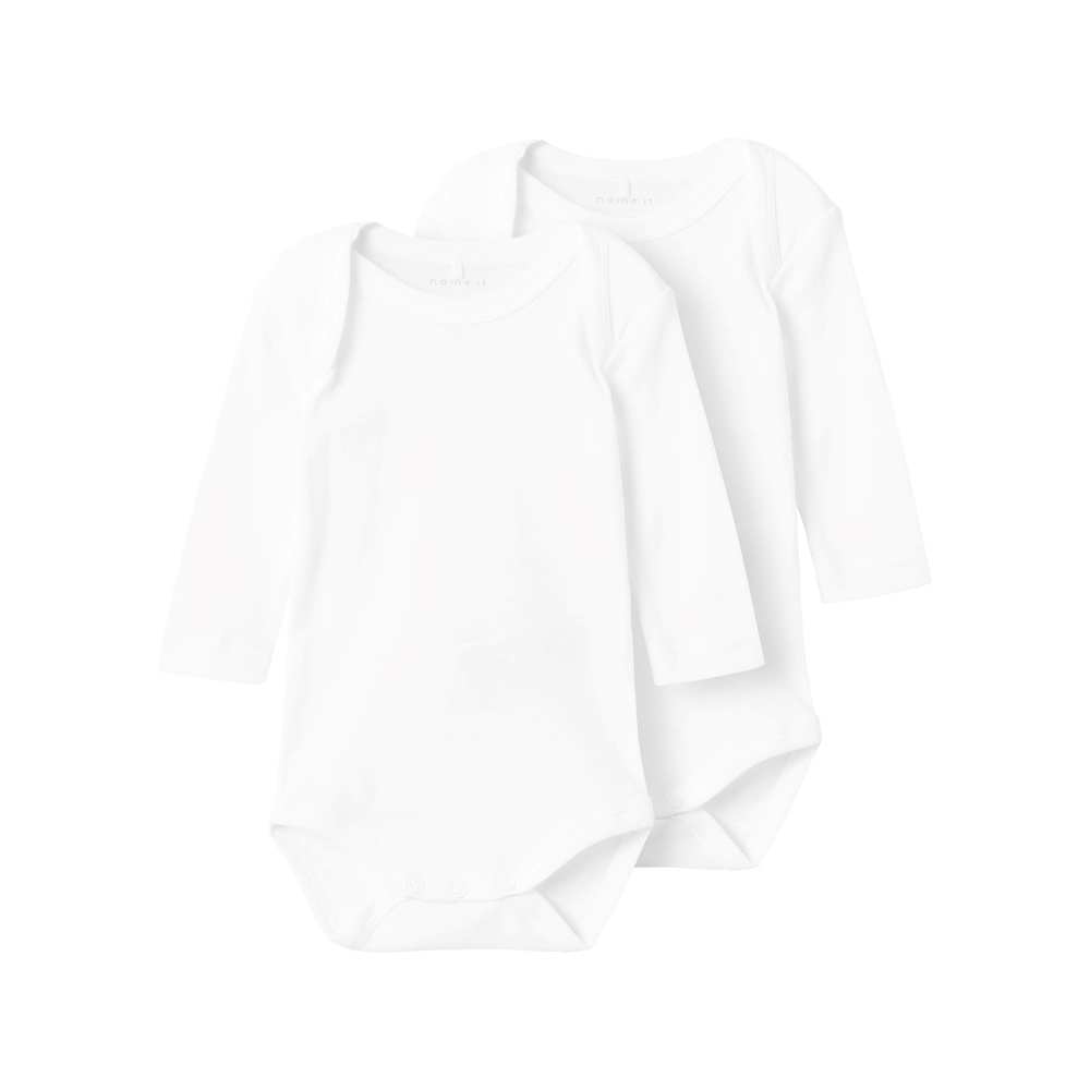 Name It Langærmet Body, Bright White, 2-pak