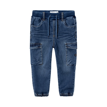 Name It - Nmmben Baggy R Cargo Jeans 9770-Yt Noos - Dark Blue Denim str.