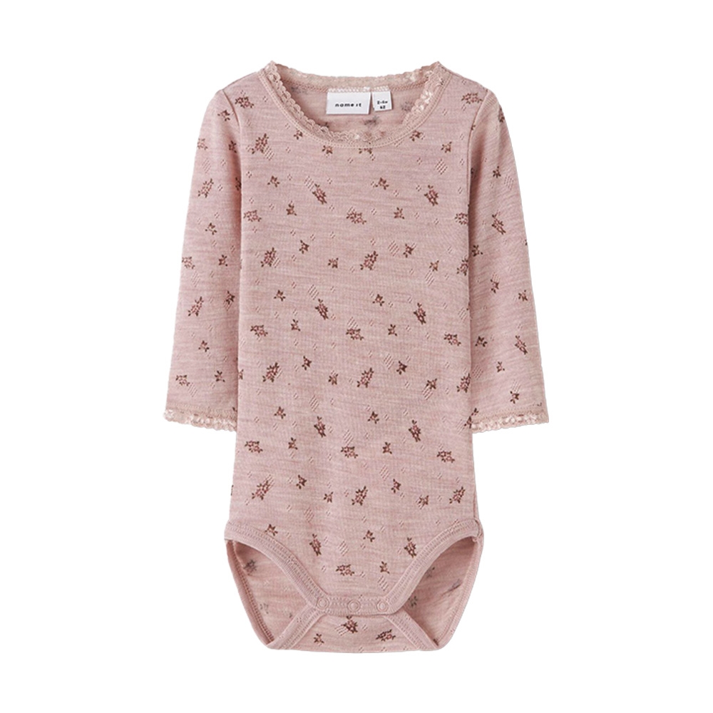 Name It - Nbfwang Wool Needle Ls Body Noos - Shadow Gray