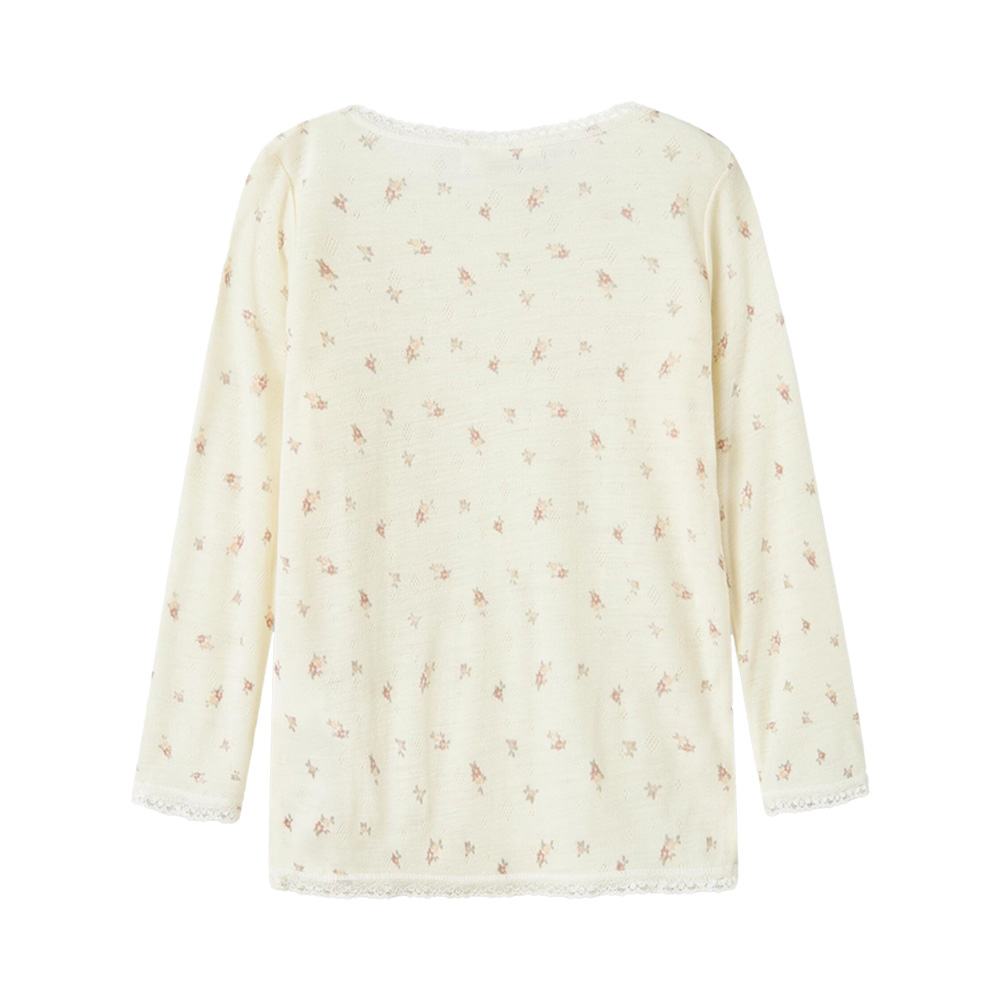 Name It - Nmfwang Wool Needle Ls Top Noos - Snow White