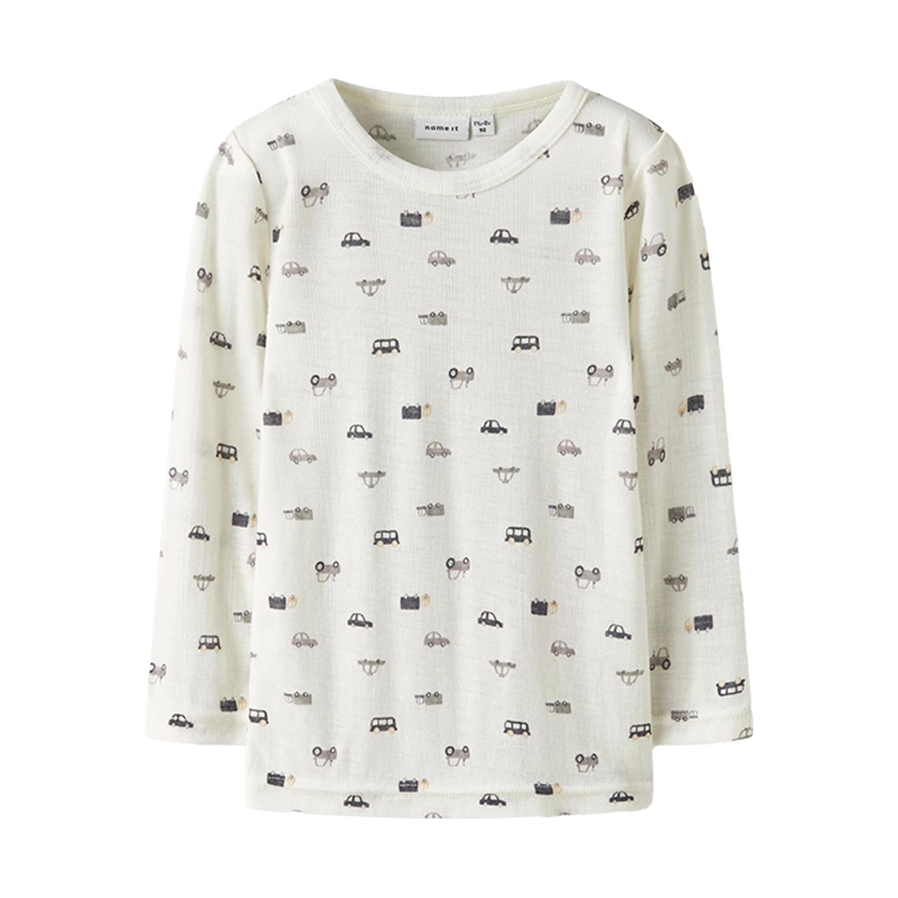 Name It - Nmmwang Wool Needle Ls Top Noos - Snow White
