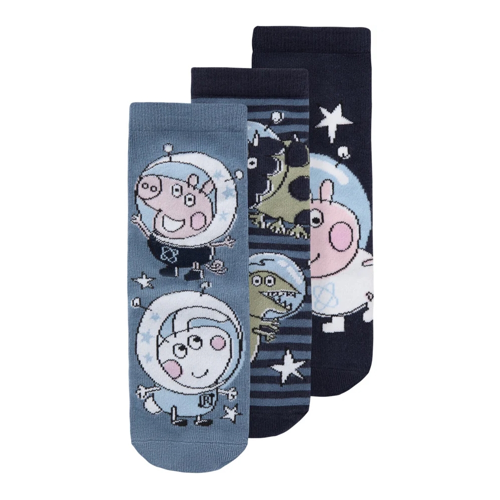 Name It 3-pak Strømper, Gurli Gris, Chambray Blue, Str. 31/33