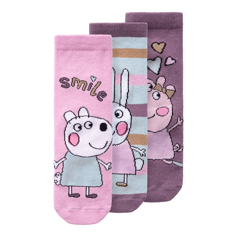 Name It 3-pak Strømper, Gurli Gris, Pastel Lavender str. 31-33