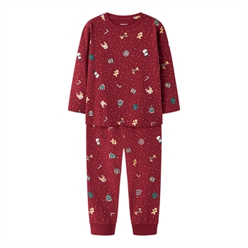 Name It - Nmnvismas Ls Nightset - Red Dahlia