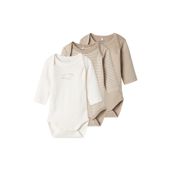 Name It Langærmet Body, Pure Cashmere, 3-pak