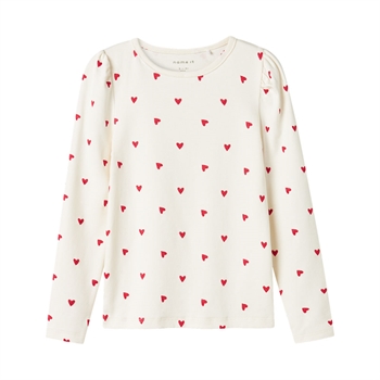 Name It - Nmfdheart Xsl Ls Top - Cloud Dancer