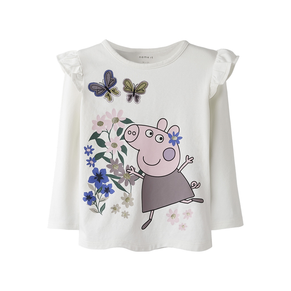 Name It - Nmfanna Peppa Ls Top Box Cplg - Cloud Dancer