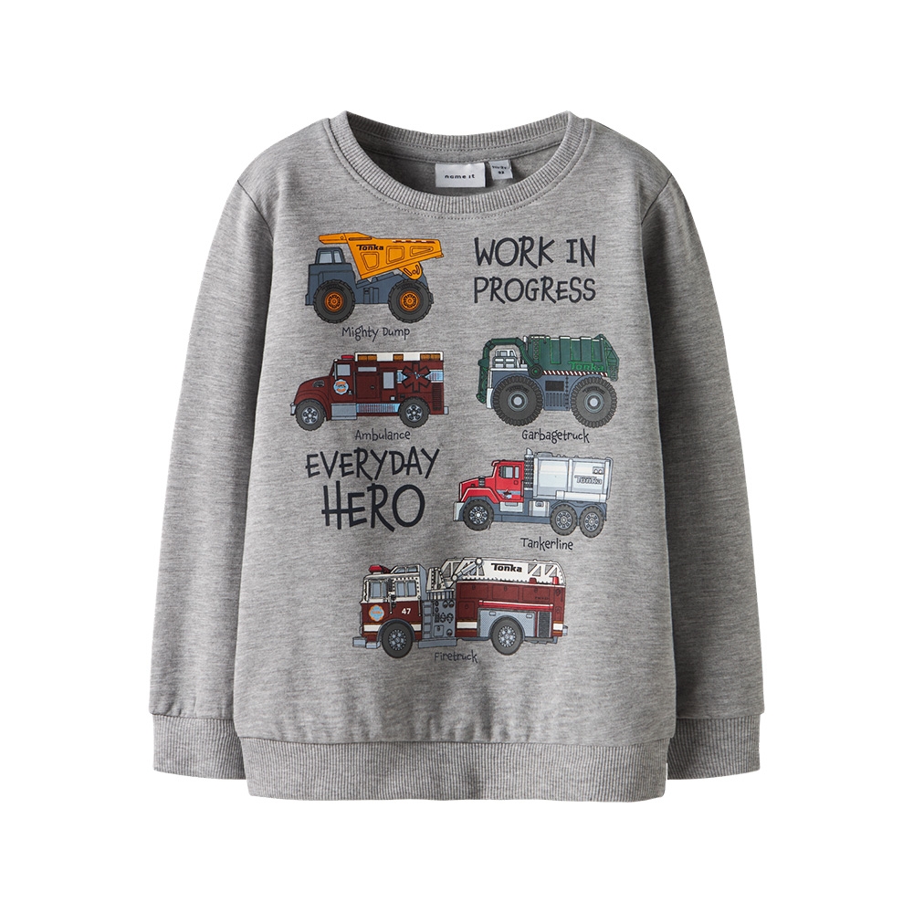 Name It - Nmmorson Tonka Nreg Sweat Bru Cplg - Grey Melange