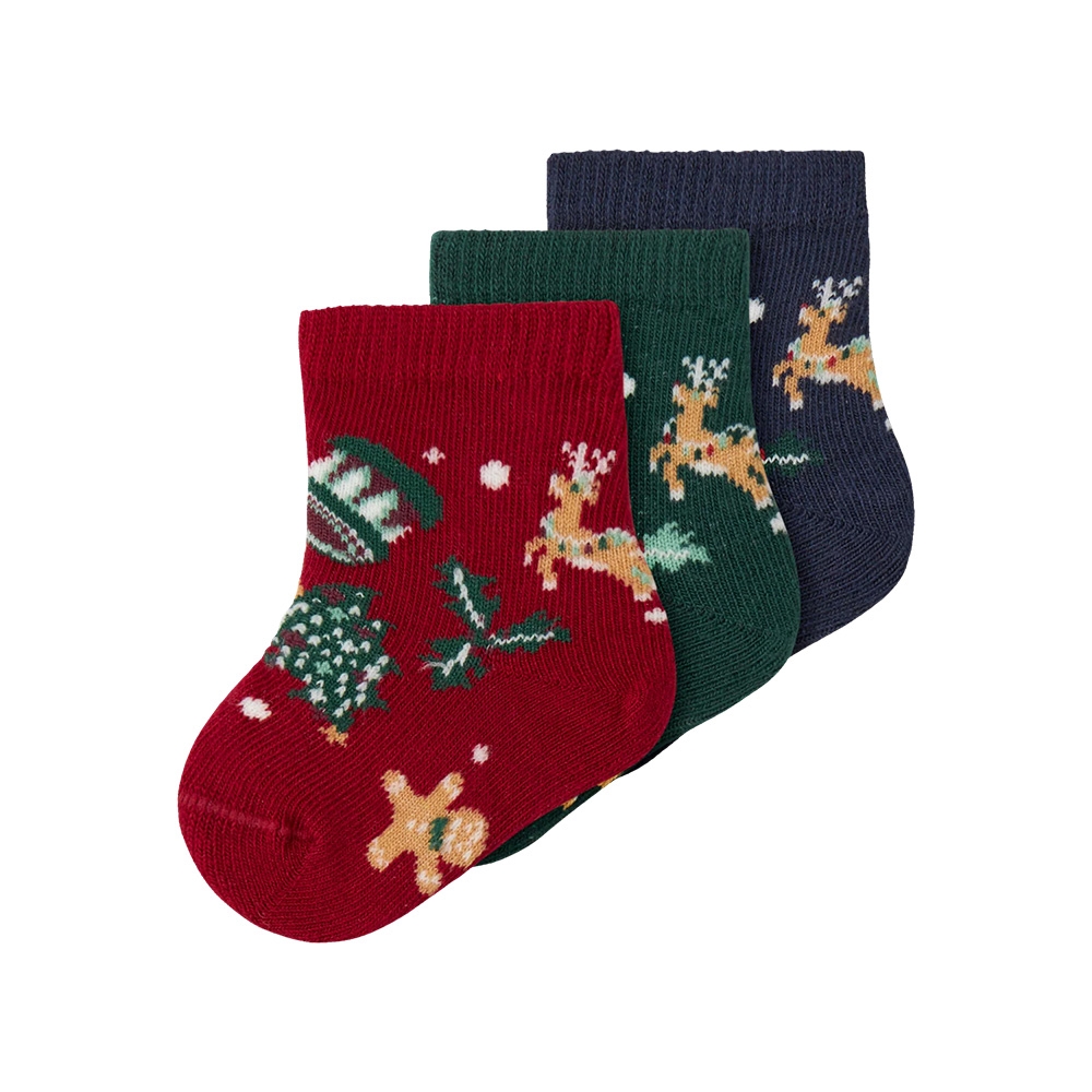 Name It - Nbnvismas 3P Sock - Jester Red/Navy Blaze