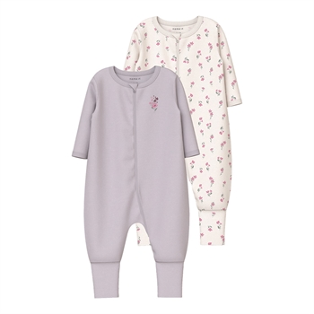 Name It - Nbfnightsuit 2P Zip Ff Flower Noos - Jet Stream