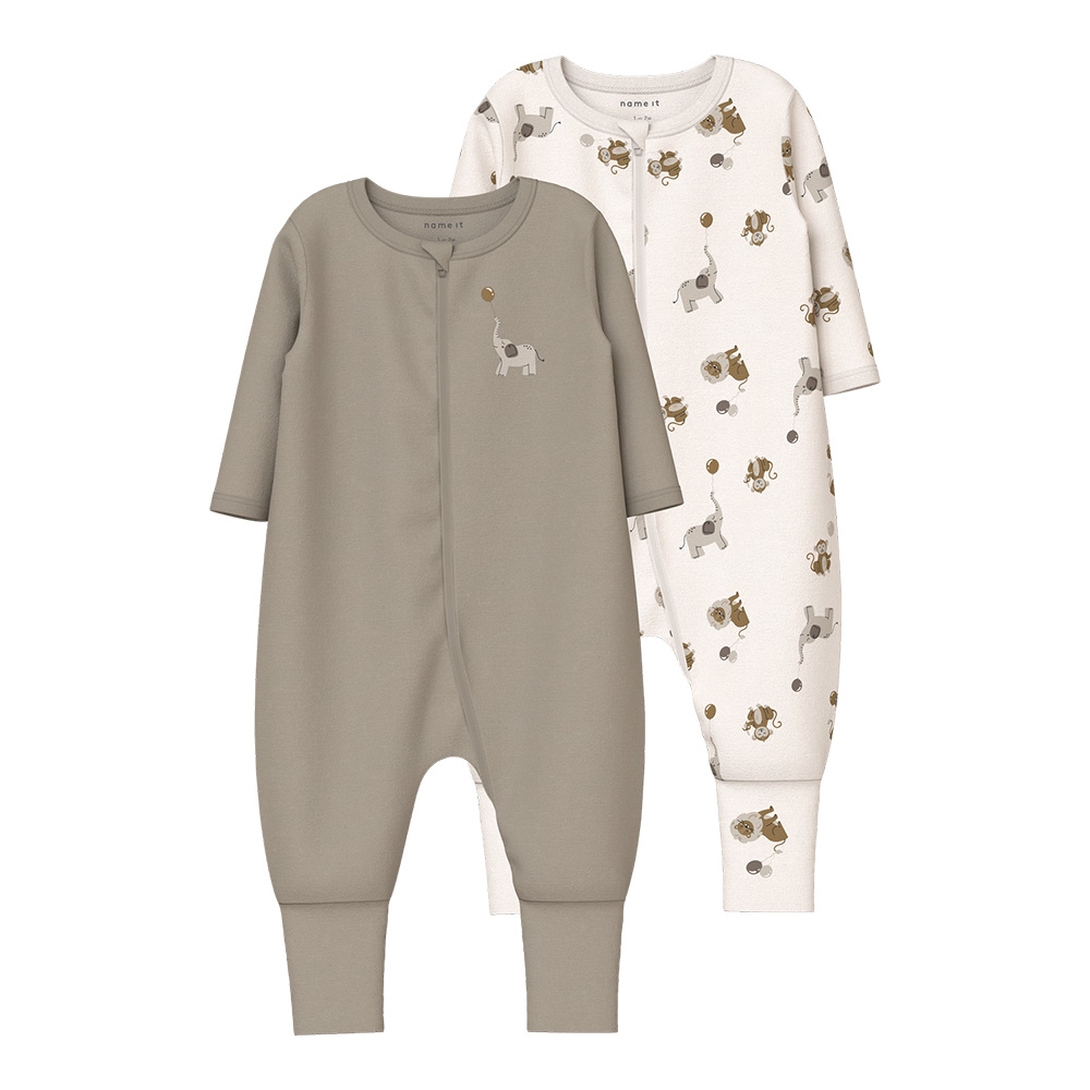 Name It - Nbnnightsuit 2P Zip Ff Animal Noos - Jet Stream