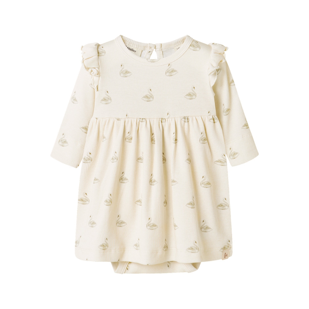 Lil\' Atelier - Nbfgavo Ege Ls Body Dress Lil - Pastel Parchment