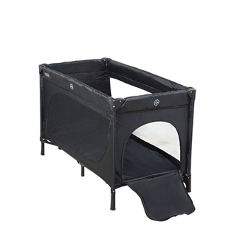 BabyTrold rejseseng i sort med åbning i gavl