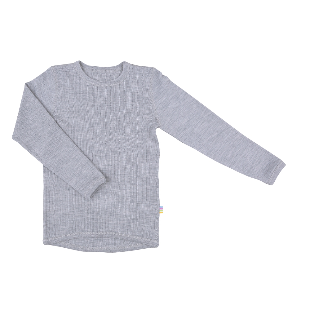 Joha Langærmet Uld Bluse, Light Grey Melange