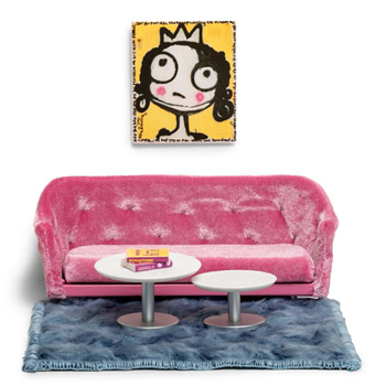Lundby dagligstue m/sofa borde tæppe