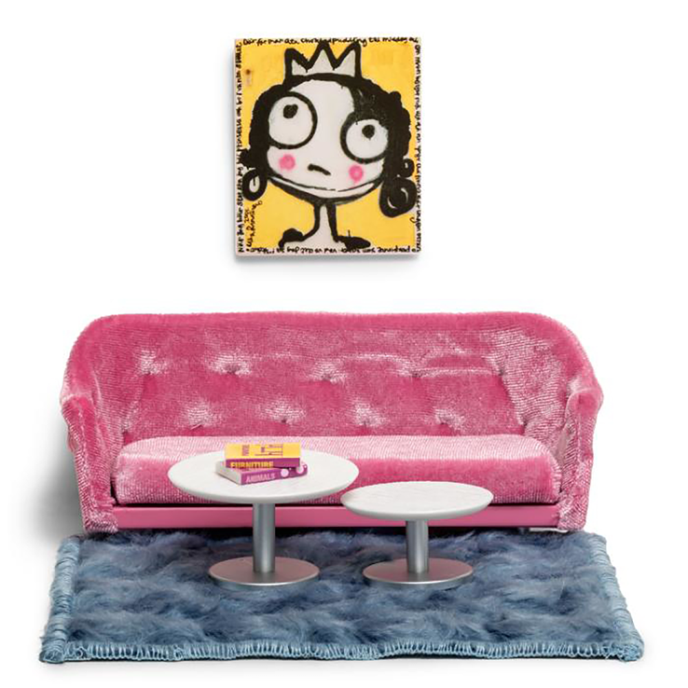 Lundby dagligstue m/sofa borde tæppe