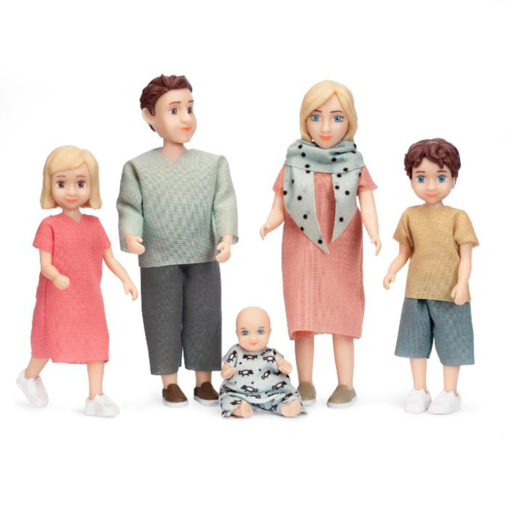 Lundby familie Mor, far, 2 børn & 1 baby