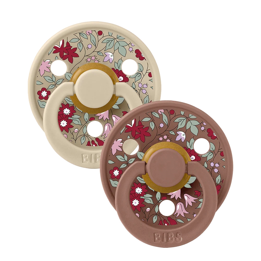 BIBS x LIBERTY Colour 2 Pack Chamomile Lawn - Woodchuck Mix - Symmetrisk nipple - Str. 2/+6 mdr.
