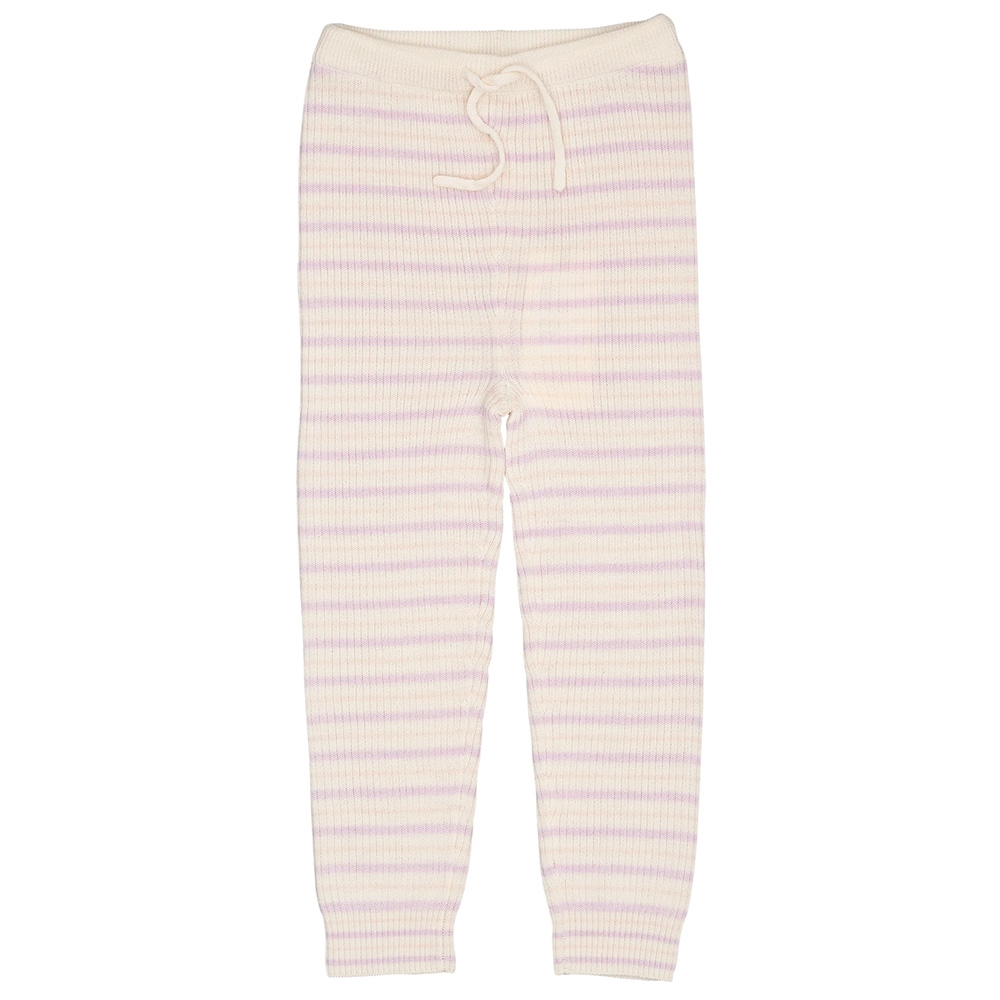 Copenhagen Colors Merino Rib Leggings, Cream/Lavender/Dusty Rose Combi