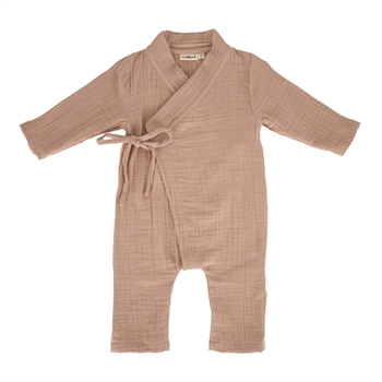Markland Tiny Cross Over Romper, Dark Sand