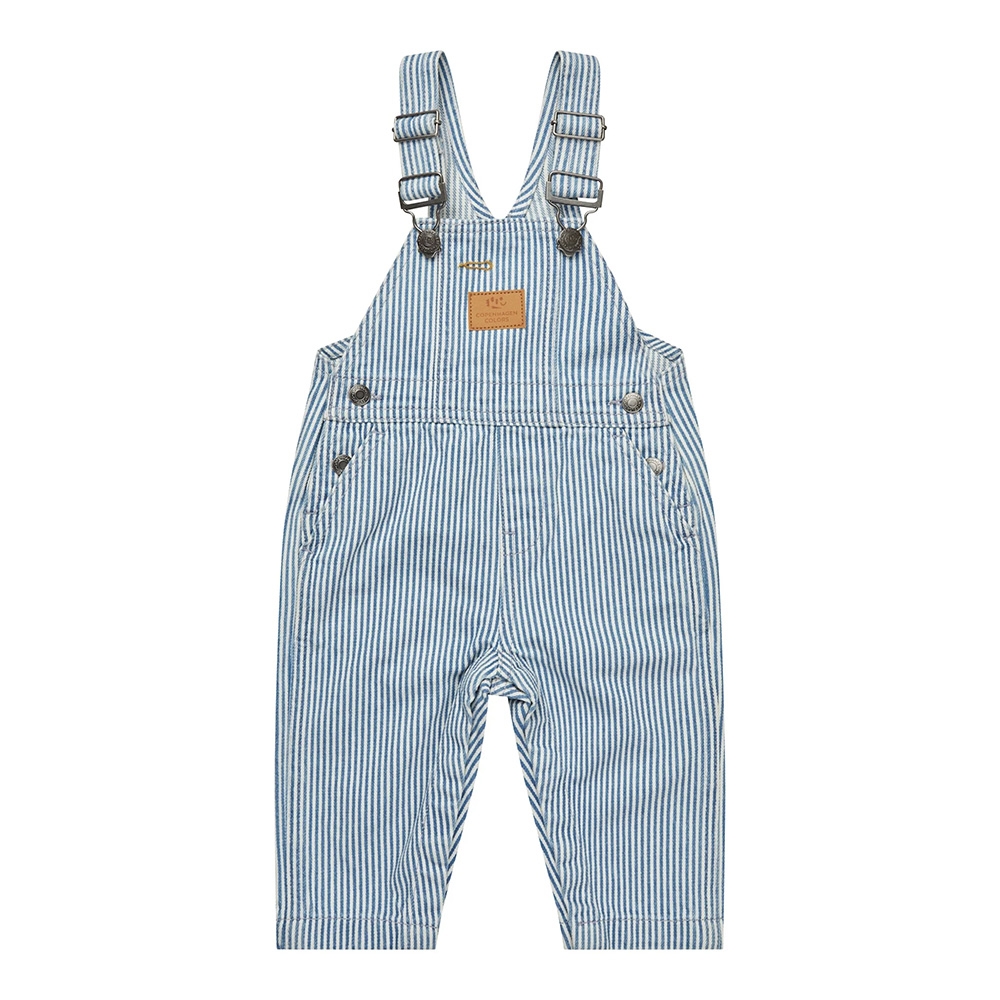 Copenhagen Colors Denim Baby Overalls, Denim Blue Stripe