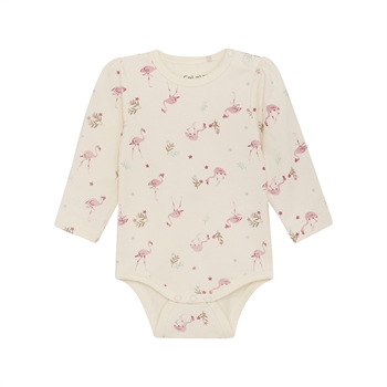 CeLaVi Langærmet Body m. Flamingo print