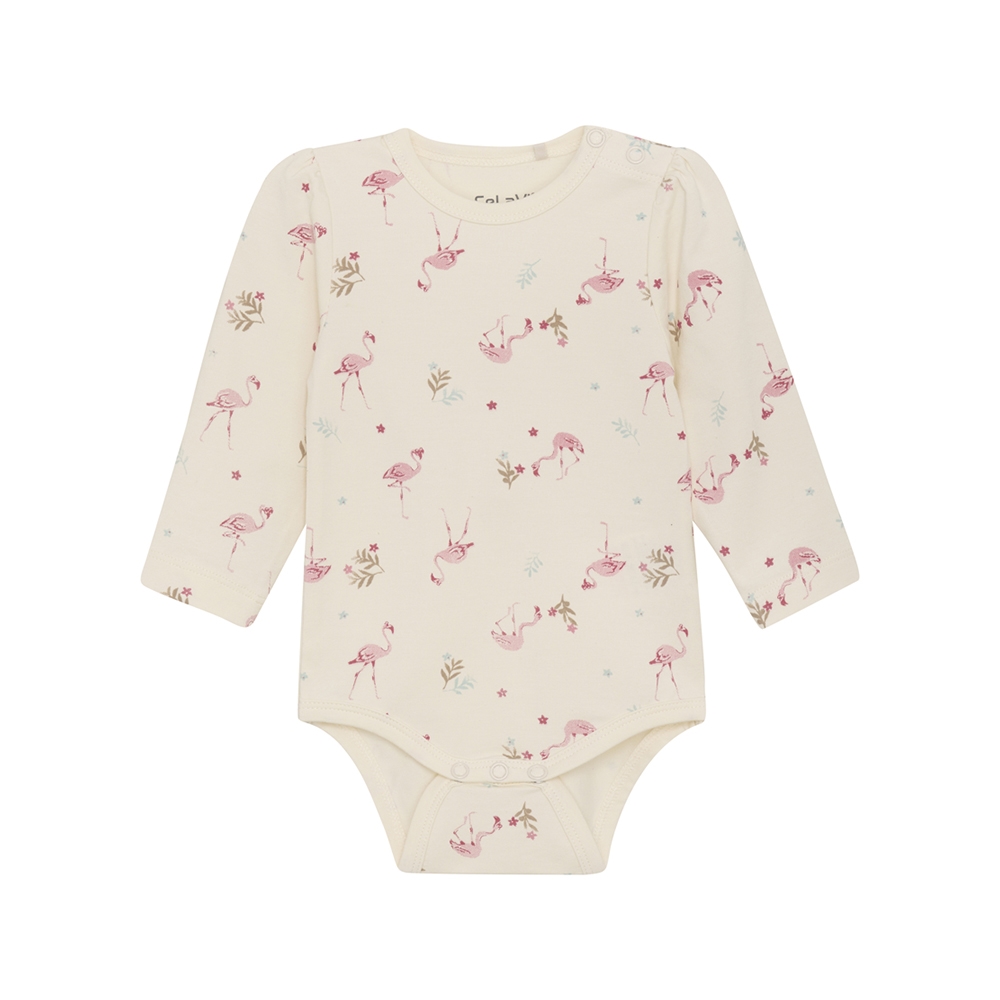 CeLaVi Langærmet Body m. Flamingo print