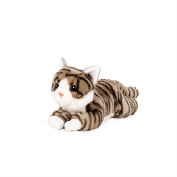 Kat liggende 25 cm gråstribet