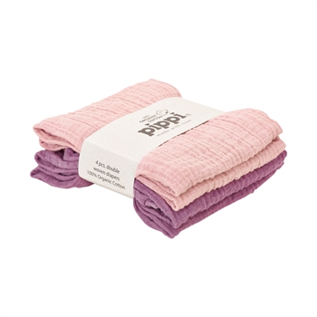 PIPPI Musselin stofble, Pale Mauve, 4-pak