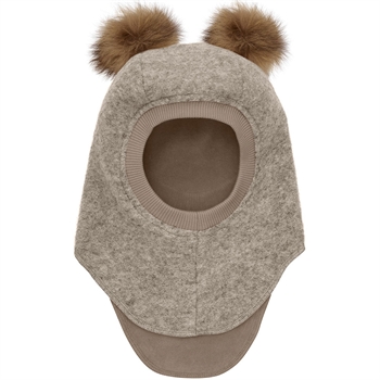 HUTTEliHUT - Balaclava Wool Alpaca Pompoms - Grey