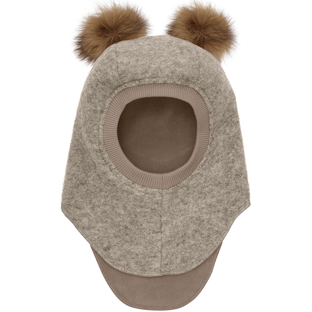 HUTTEliHUT - Balaclava Wool Alpaca Pompoms - Grey