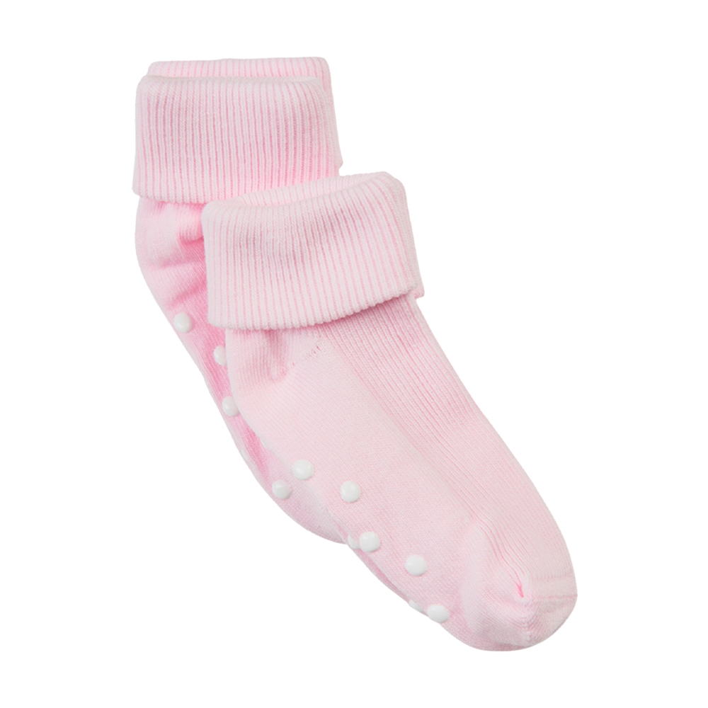 Minymo Baby Rib strømper m. ABS, Light Rose, 2-pak, Str. 23/26