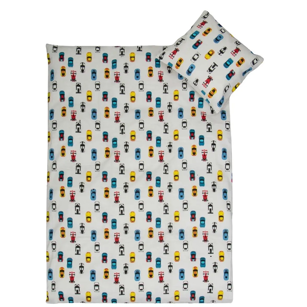 By Mats Junior Sengetøj 100x140, 40x45 cm Racing Cars