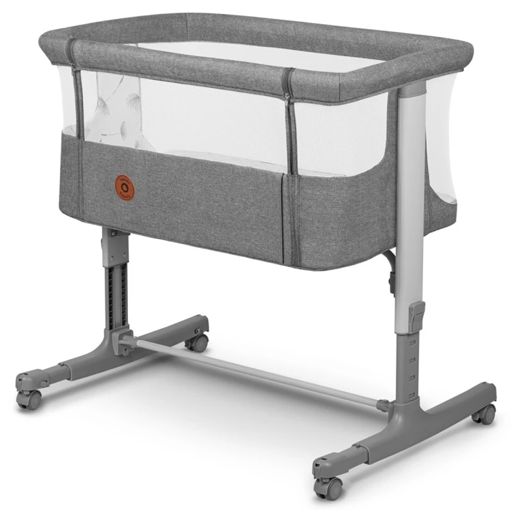 Lionelo Aurora Bedside Crib, Grey Concrete