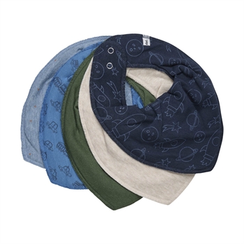 PIPPI Bandana hagesmække, Ashley Blue, 5-pak