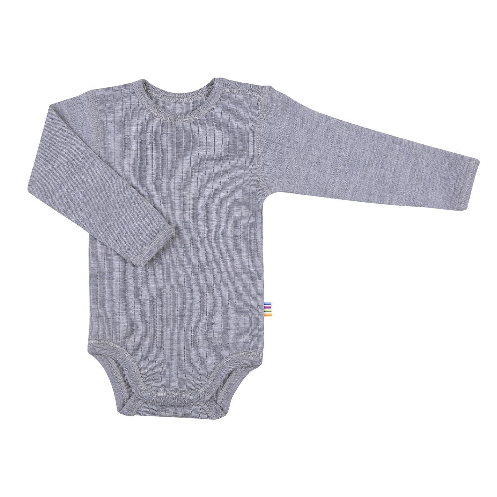 Joha Langærmet Body i Uld, Light Grey Melange, Str. 60