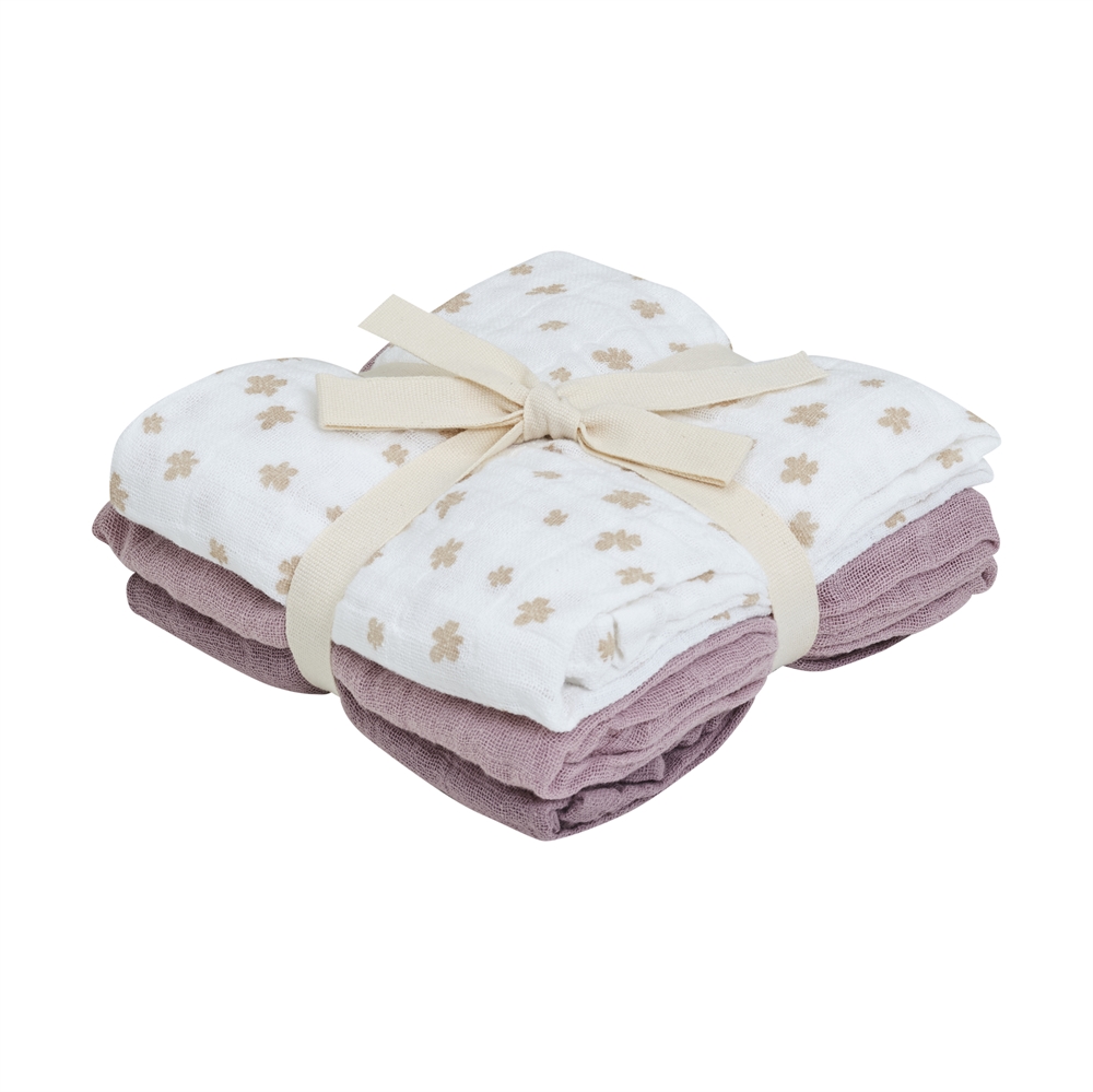 Pippi - Organic Cloth Muslin (3-pack) - Quail str. 65X65