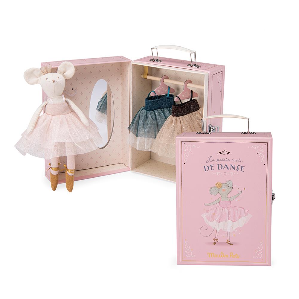 Moulin Roty - Ballerina mus i kuffert 26 cm - Suzies garderobe