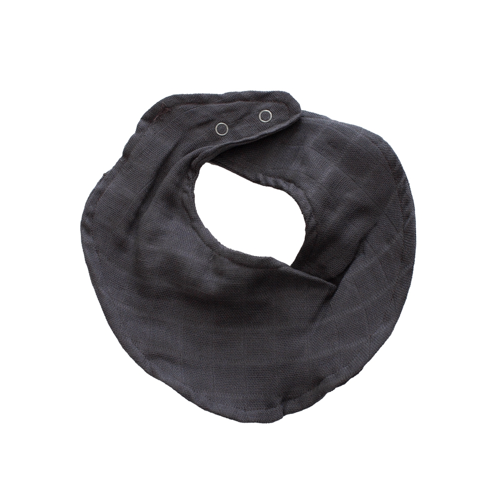 Markland Pure Musselin bandana Hagesmæk med trykknap, Dark Grey