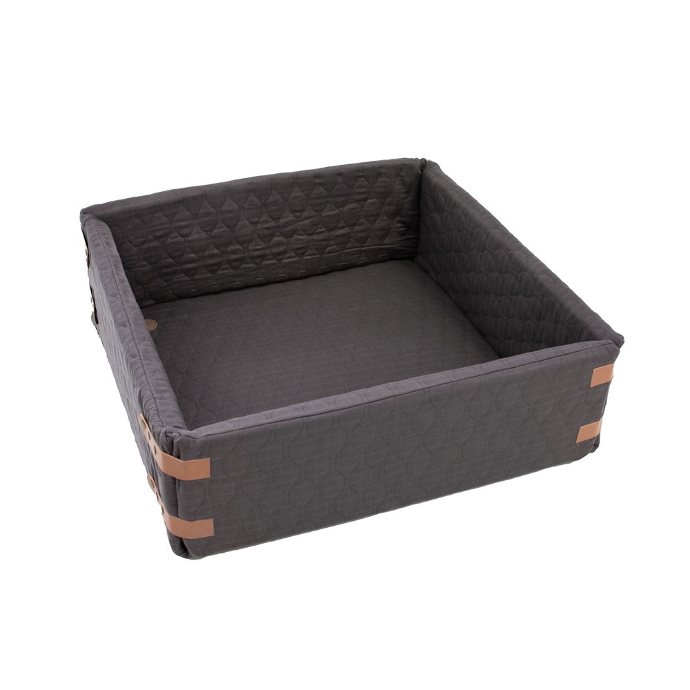 Markland Pure Musselin Boldbassin/kravle tæppe/kravlegårds tæppe 80x 80 cm, Dark Grey