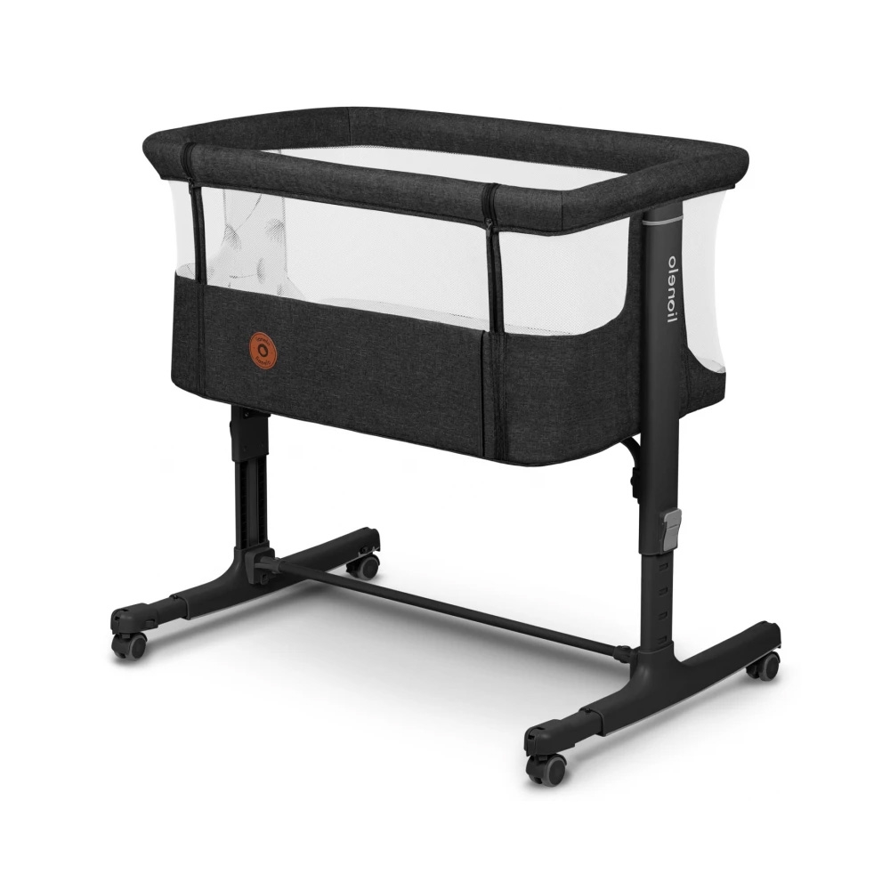 Lionelo Aurora Bedside Crib, Grey Graphite