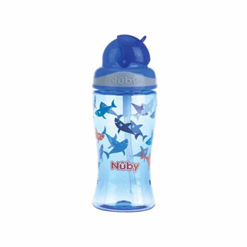 Nuby Drikkeflaske med sugerør  - 360 ml. - Blå