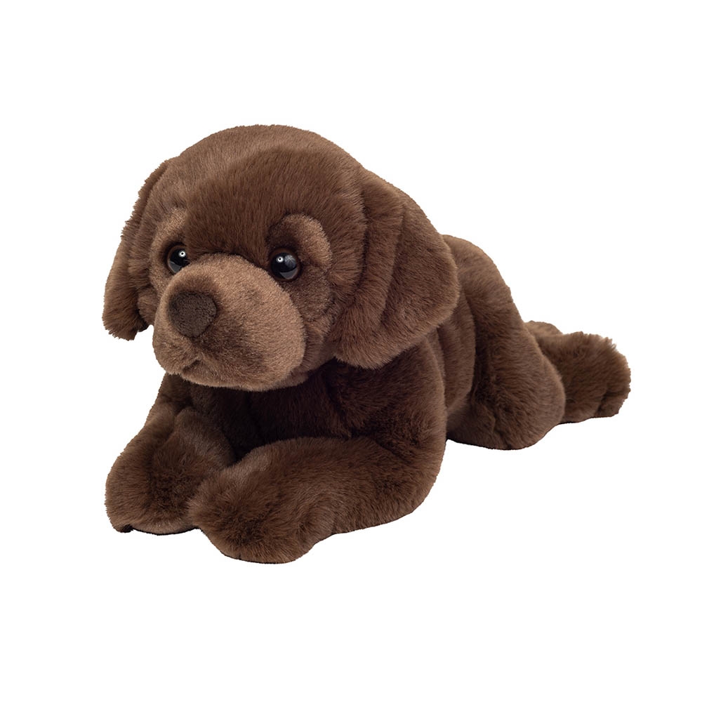Teddy Hermann - Liggende Labrador chokoladebrun 32 cm